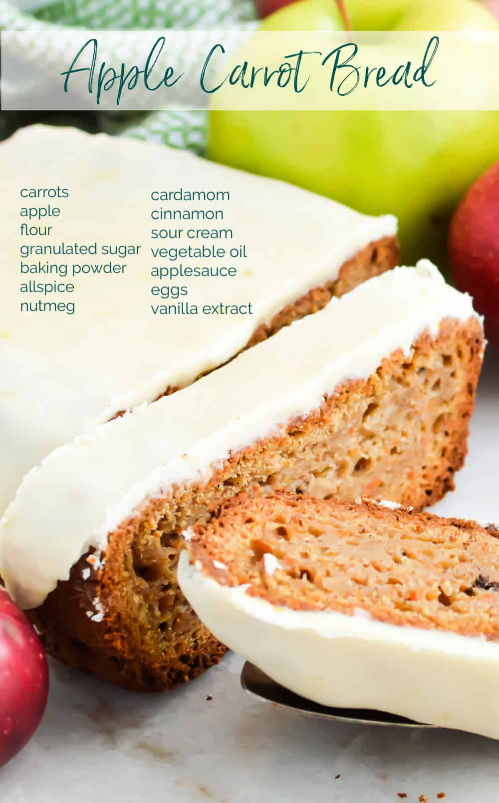 Apple Carrot Bread is so quick and easy and makes delicious addition to breakfast, and is great in lunchboxes and for afternoon snacks. via @jugglingactmama
