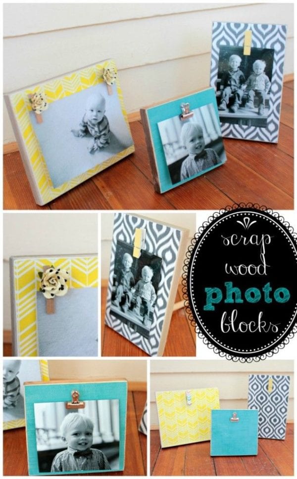Scrap Wood Blocks Tutorial collage with text overlay.