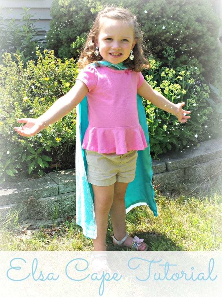 Make this beautiful Elsa Cape Tutorial via View From the Fridge at Juggling Act Mama #frozen #contributor #cape #sewing #Tutorial