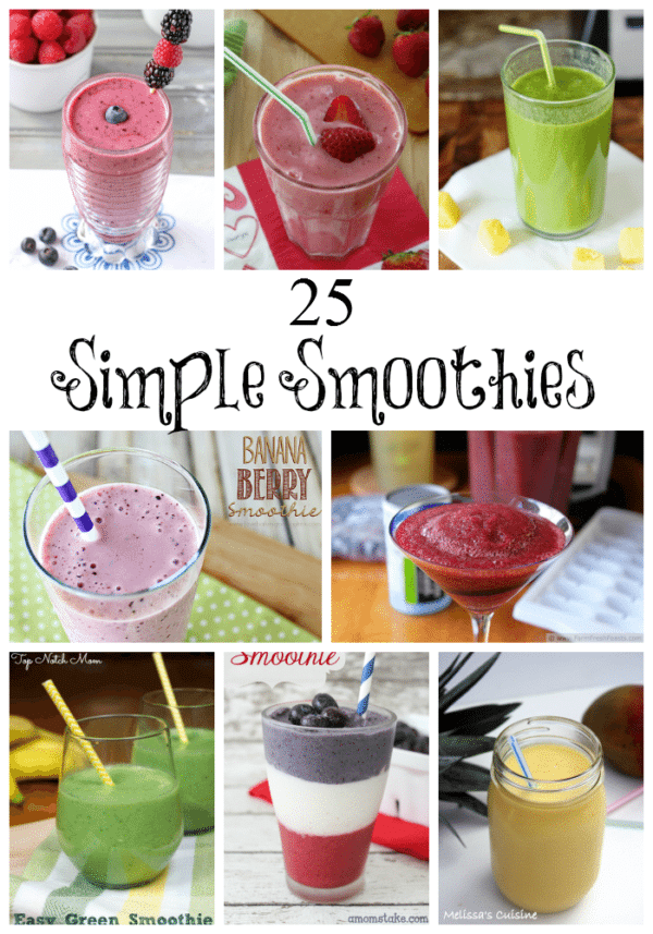 Homemade Smoothie Recipes - collage image of smoothies