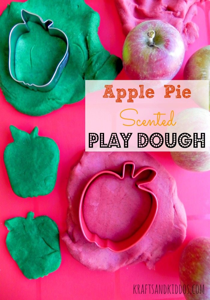 Apple pie scented play dough by krafts and kiddos.