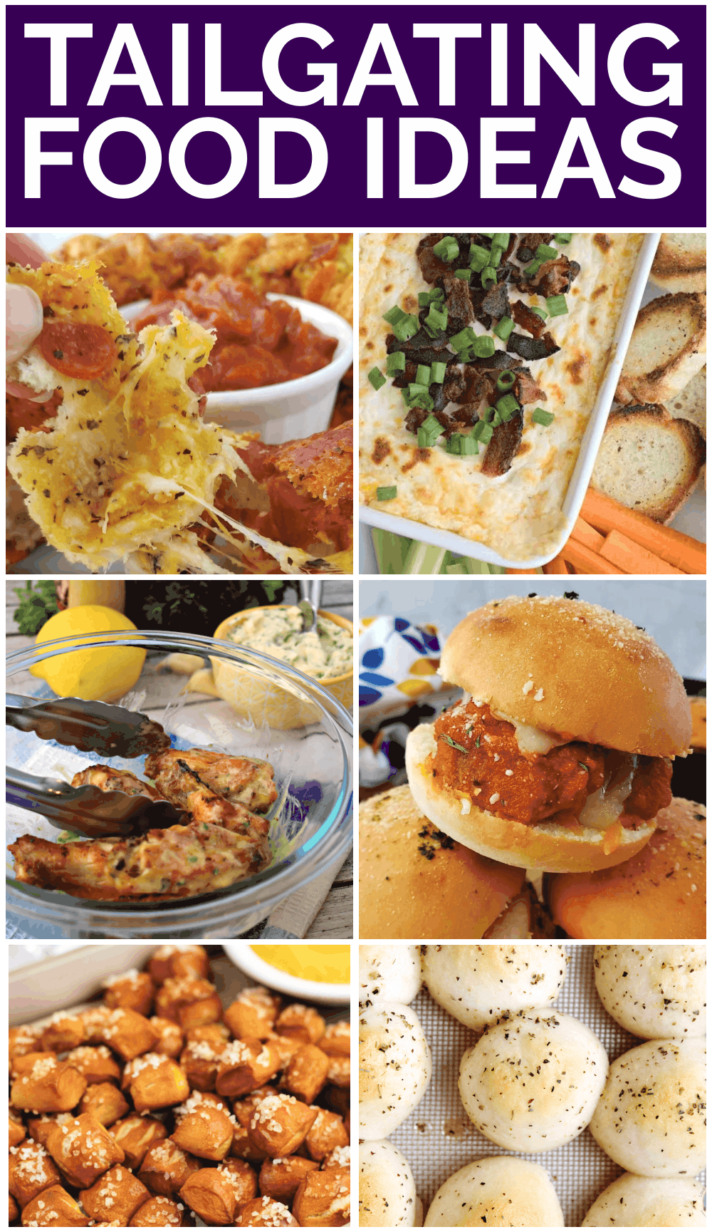 Tailgating Food Ideas - from wings and chili to guacamole and sliders we've got all the recipes you're craving on game day! via @jugglingactmama