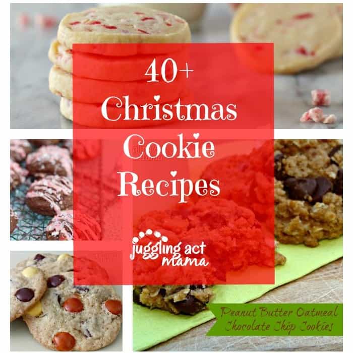 Collage image of Christmas cookie recipes with text that reads 40+ Christmas Cookie Recipes.