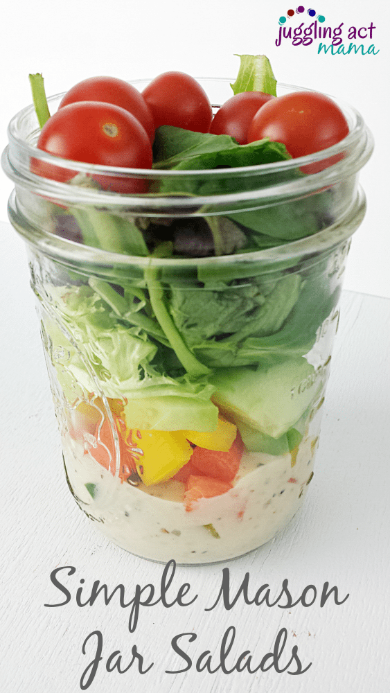 Simple Salads Packed in Mason Jars