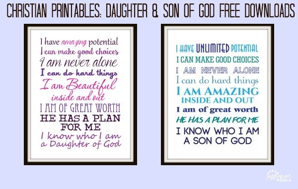 Son and Daughter of God Free Printable