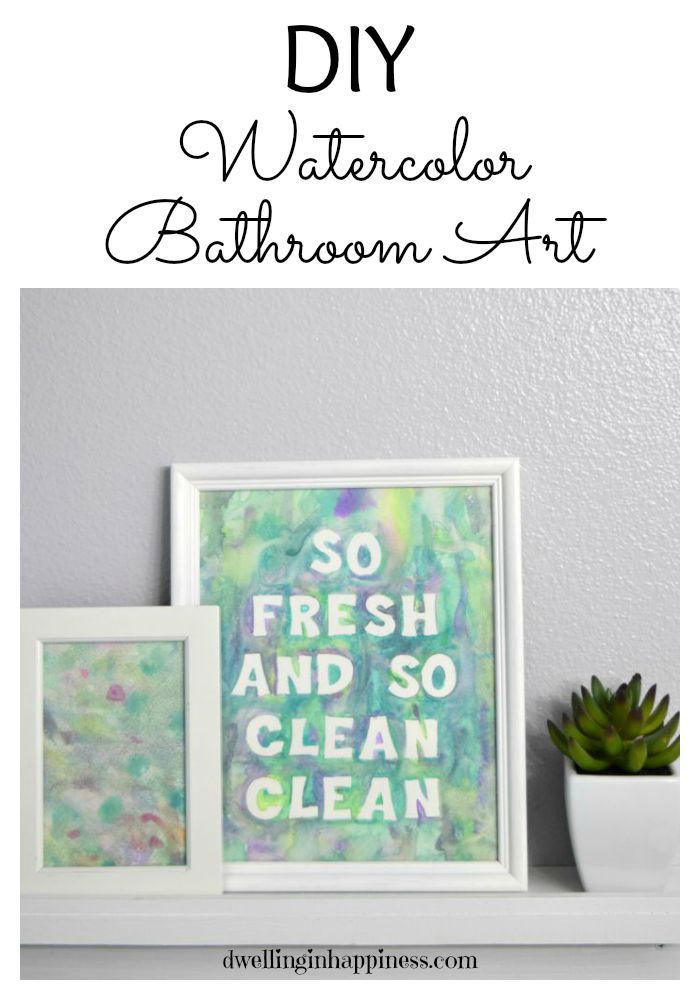 DIY Watercolor Bathroom Art from Dwelling in Happiness