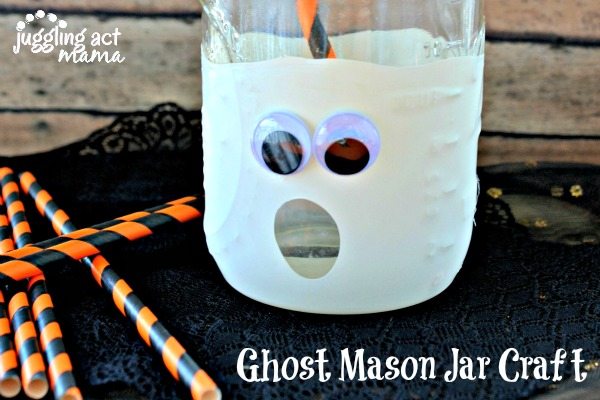 Ghost Mason Jar Craft - a fun Halloween craft!