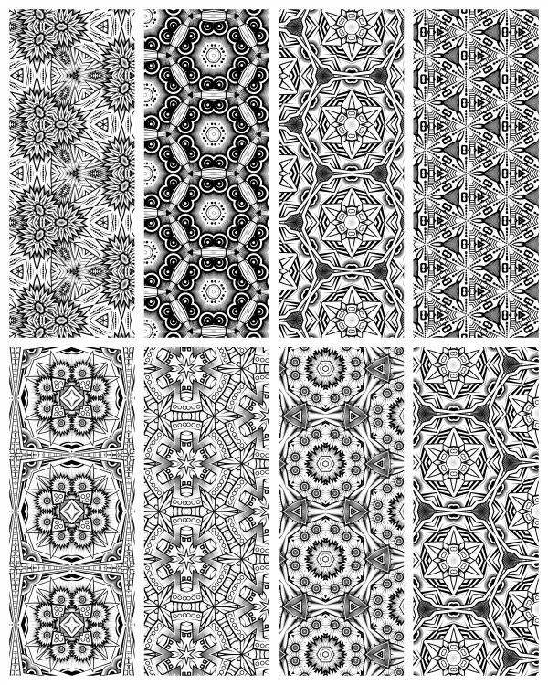 Adult Coloring Printables - mosaic book marks