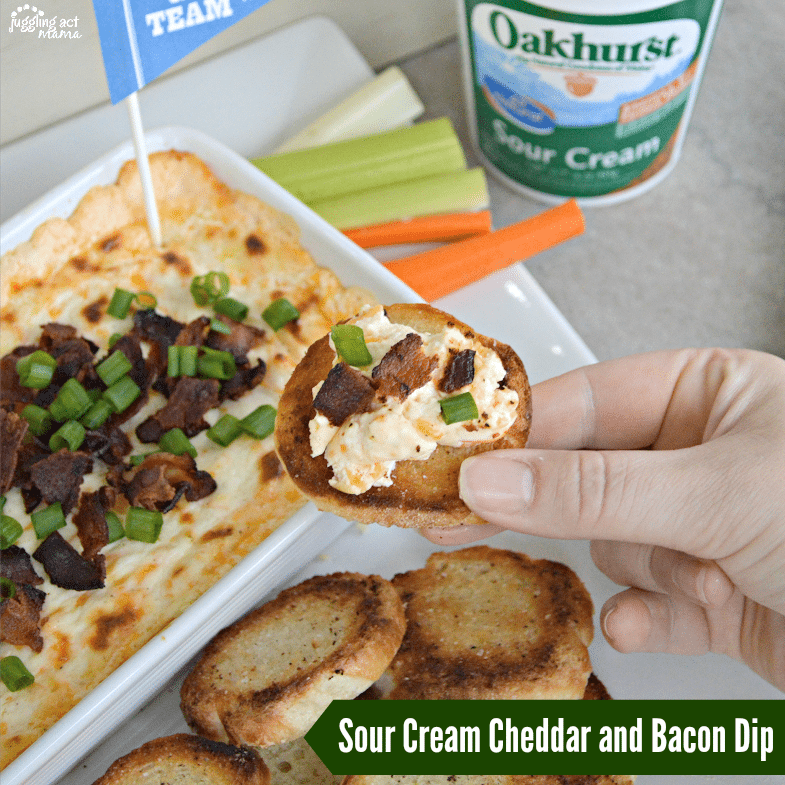Make this Sour Cream Cheddar and Bacon Dip on cracker.