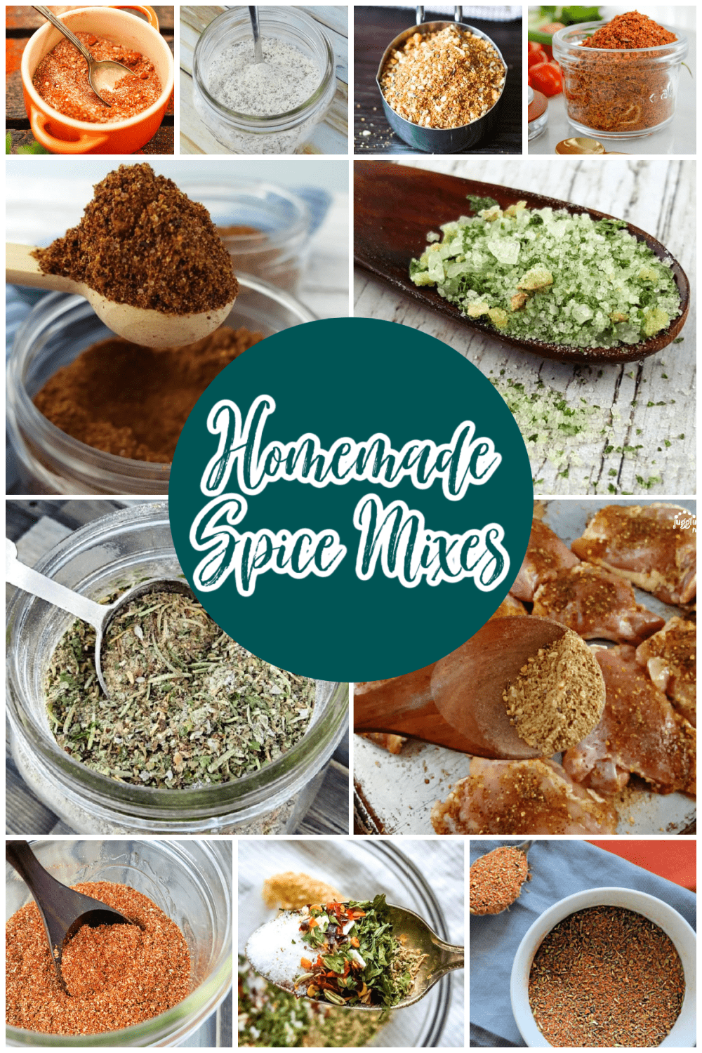 Save money and eat healthier with these delicious seasoning mixes you can put together in no time. They are easy to make and taste just like the store-bought versions you love. via @jugglingactmama