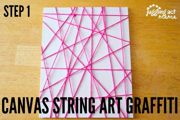 Canvas String Art Graffiti Step 1