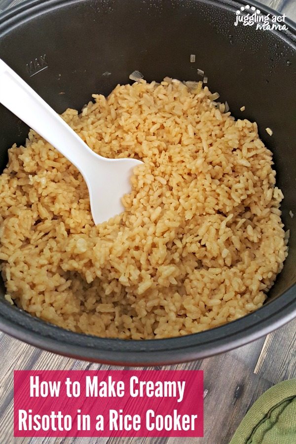 close up of Parmesan Risotto in a rice cooker