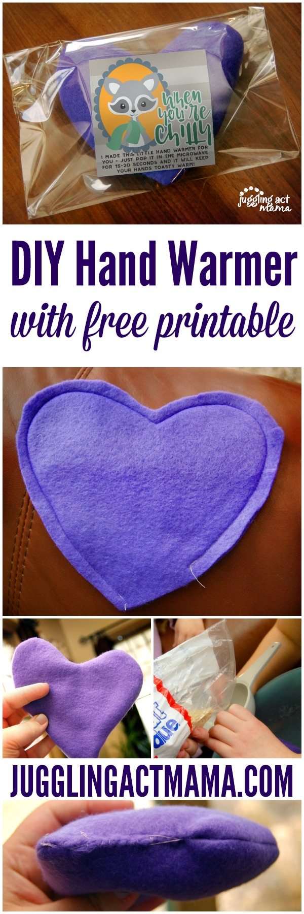 DIY Hand Warmers for Kids with free printable for gifting