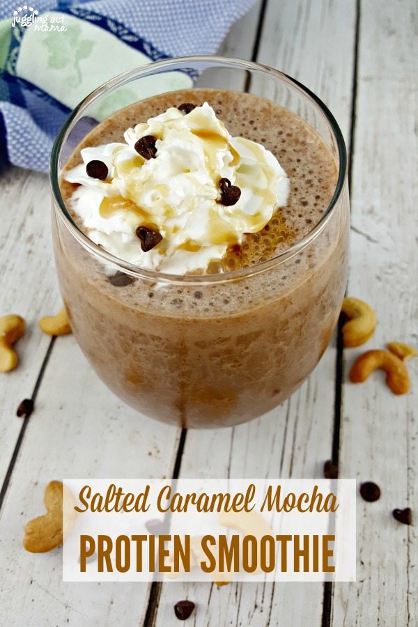 Salted Caramel Mocha Protein Smoothie #ad #SilkandSimplyPureCreamers