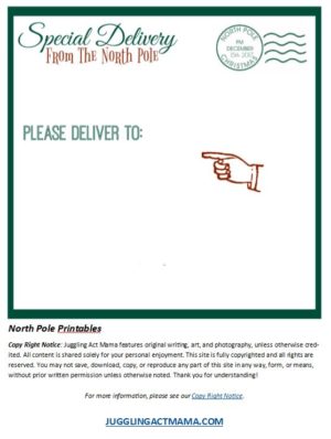 North Pole Printable Gift Tags - Juggling Act Mama