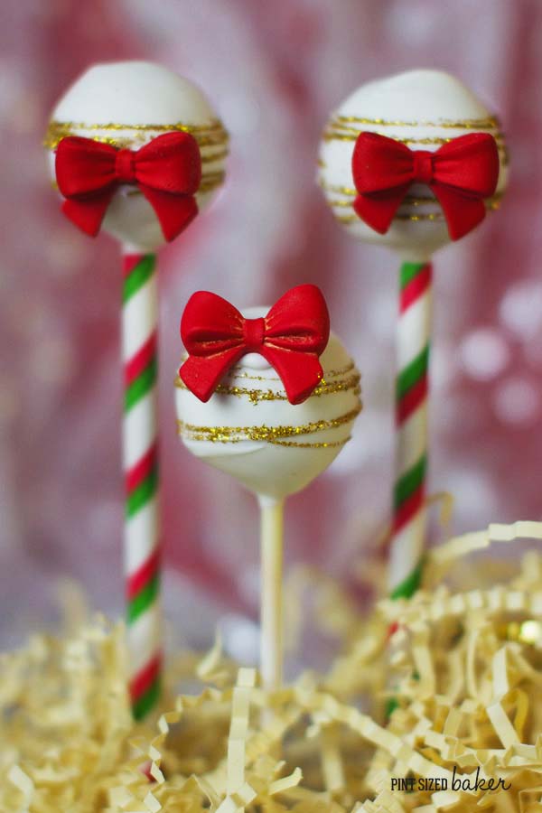 Close up image of Tricolor Christmas Cookie Pops.