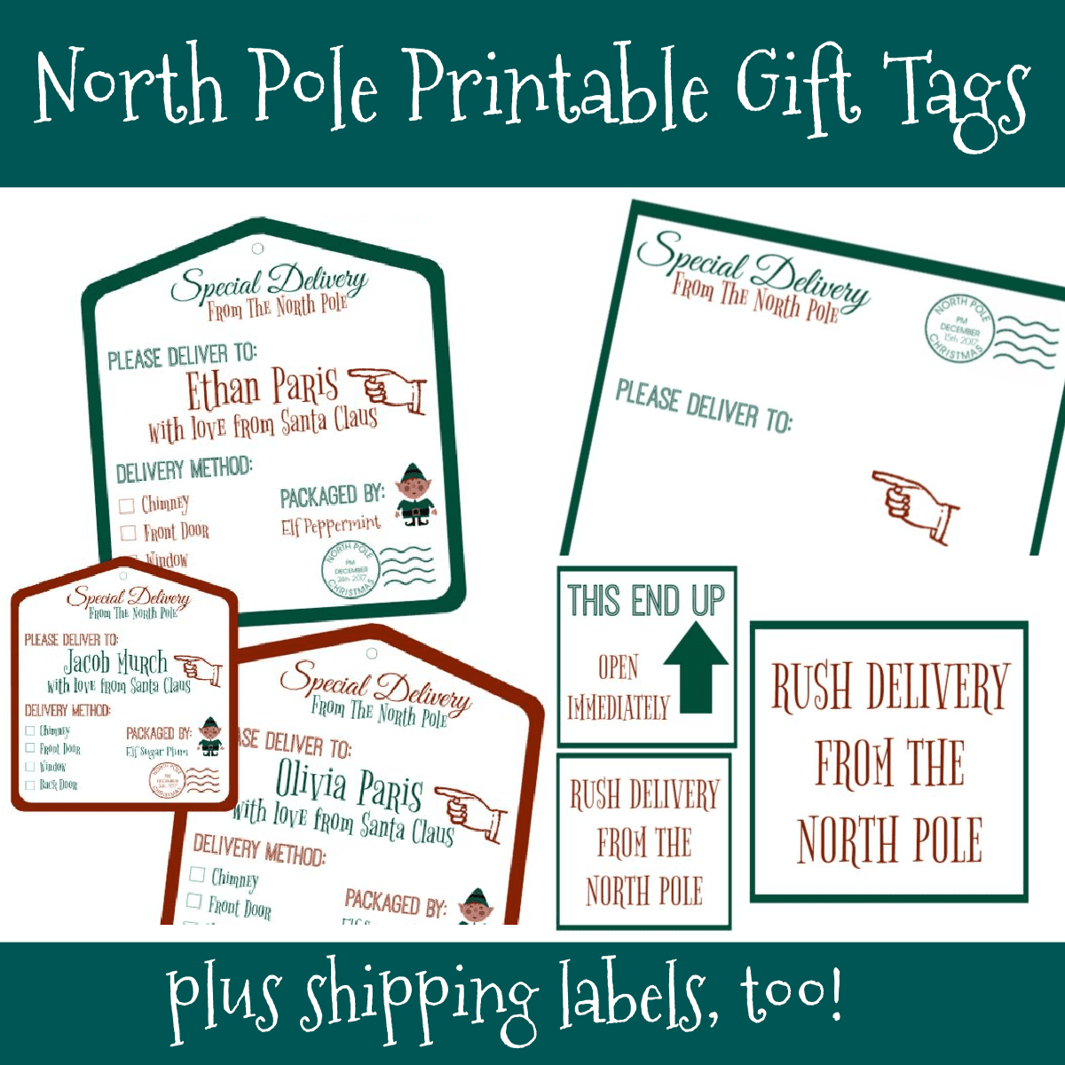 North Pole Printable Gift Tags Juggling Act Mama