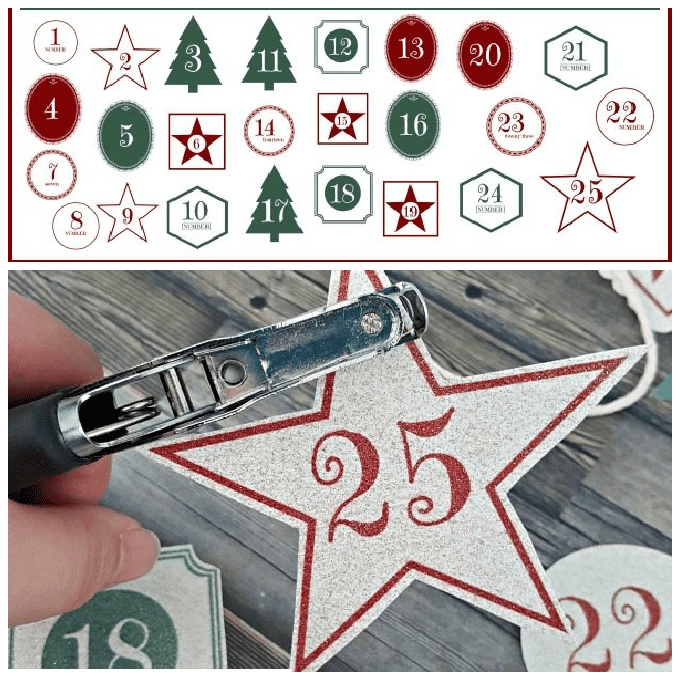 Printable Advent Calendar Numbers collage.