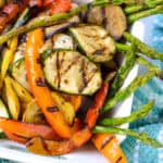 Close up of Grilled Veggies cropped square.