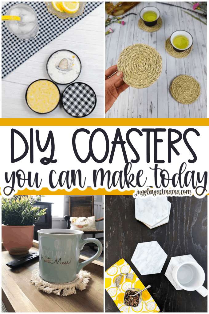 Collage of images with text reading: DIY Coaster ideas you can make today.