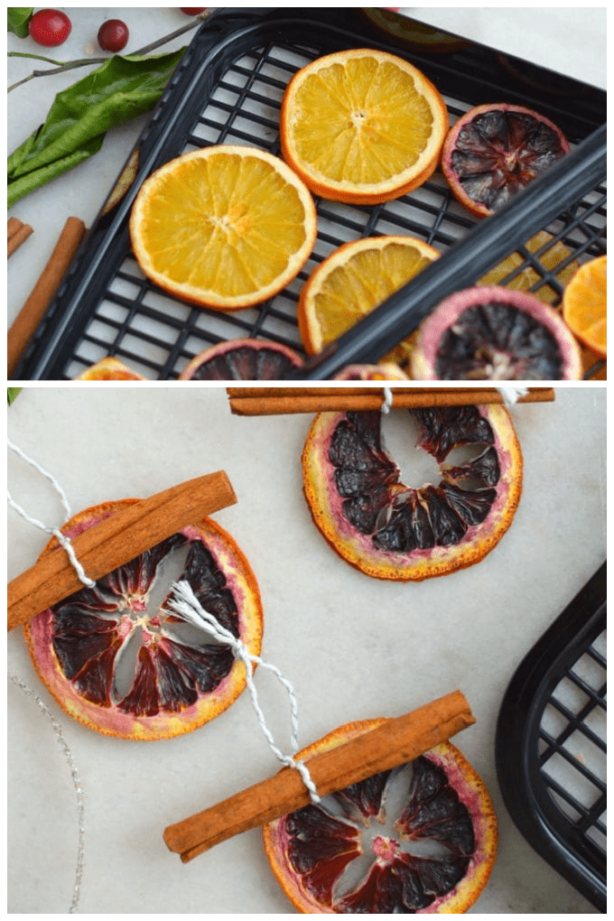 Beautiful dried orange slices for ornaments are a wonderful way to add homemade rustic charm to your holiday décor this Christmas! Get step-by-step instructions for drying citrus in the oven or using a dehydrator. Add to garland and wreaths or make ornaments. via @jugglingactmama