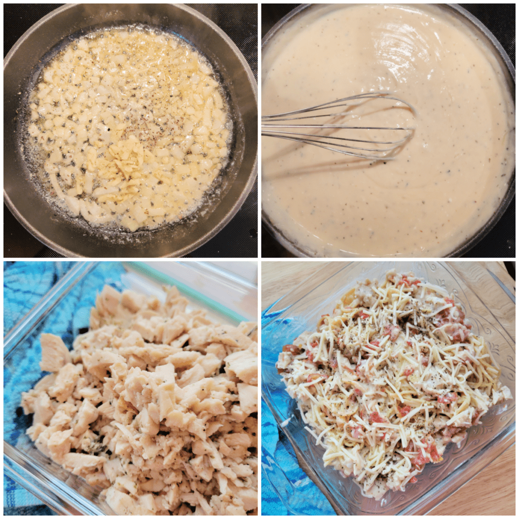 How to Make Chicken Spaghetti square collage image.