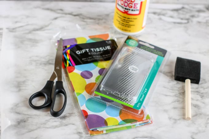 Materials for making your own cell phone case.