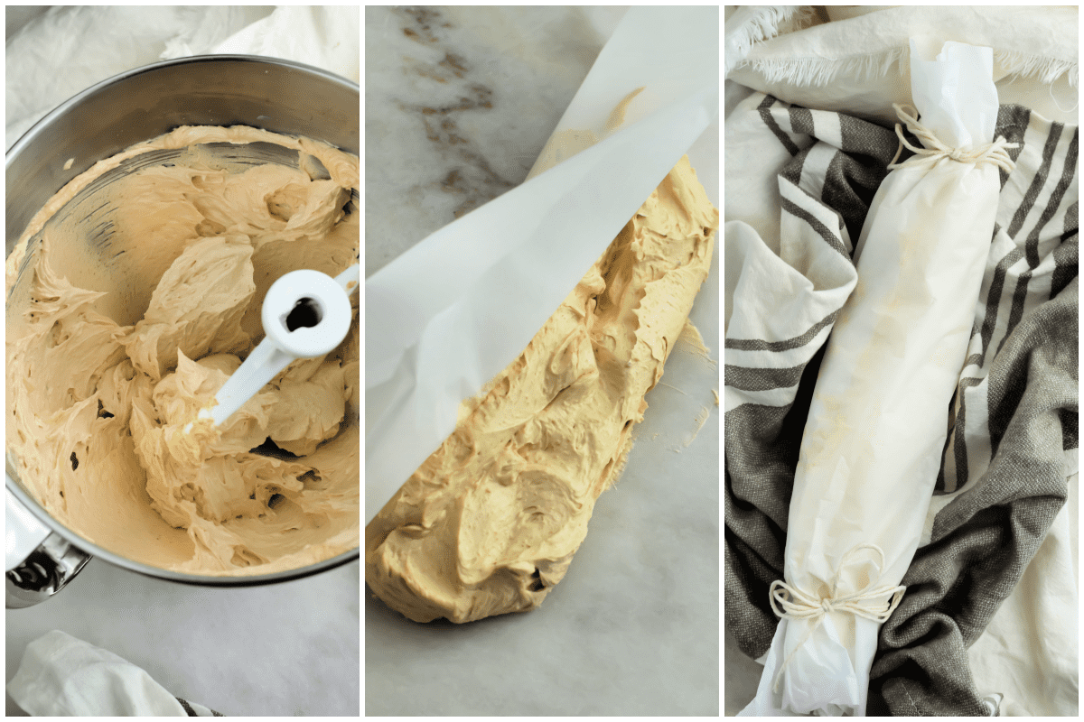 Collage image: how to make borwn sugar butter.