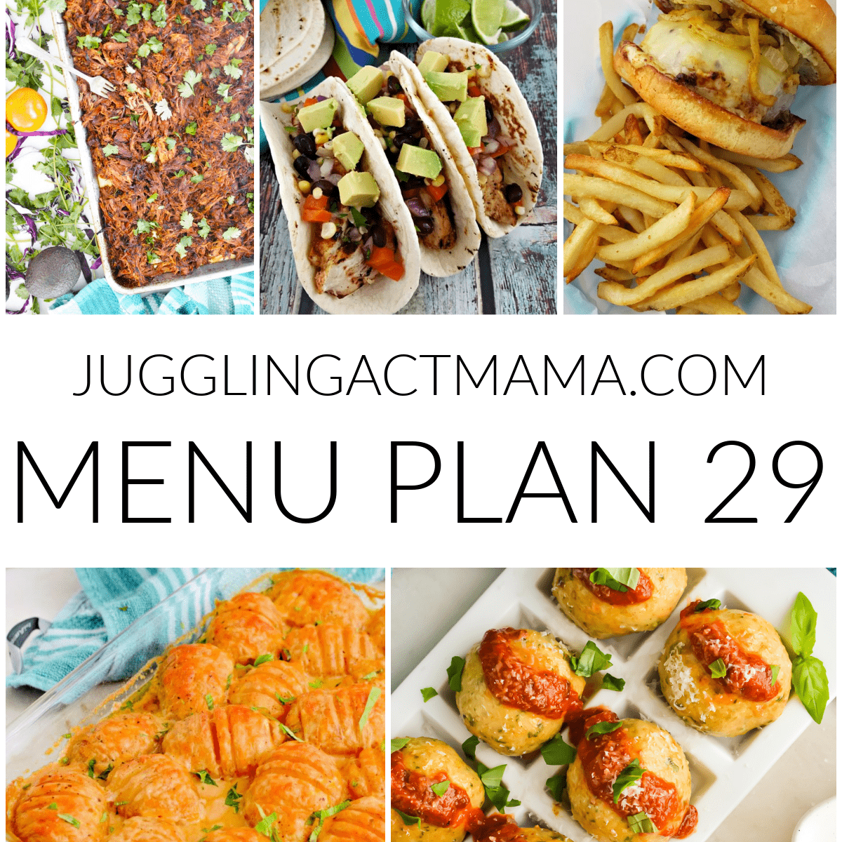 MEAL PLAN 29 square collage image with text overlay