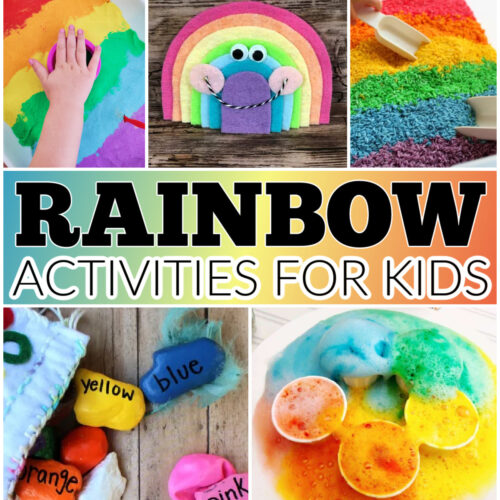 Fun Rainbow Activities for Kids collage with text overlay.