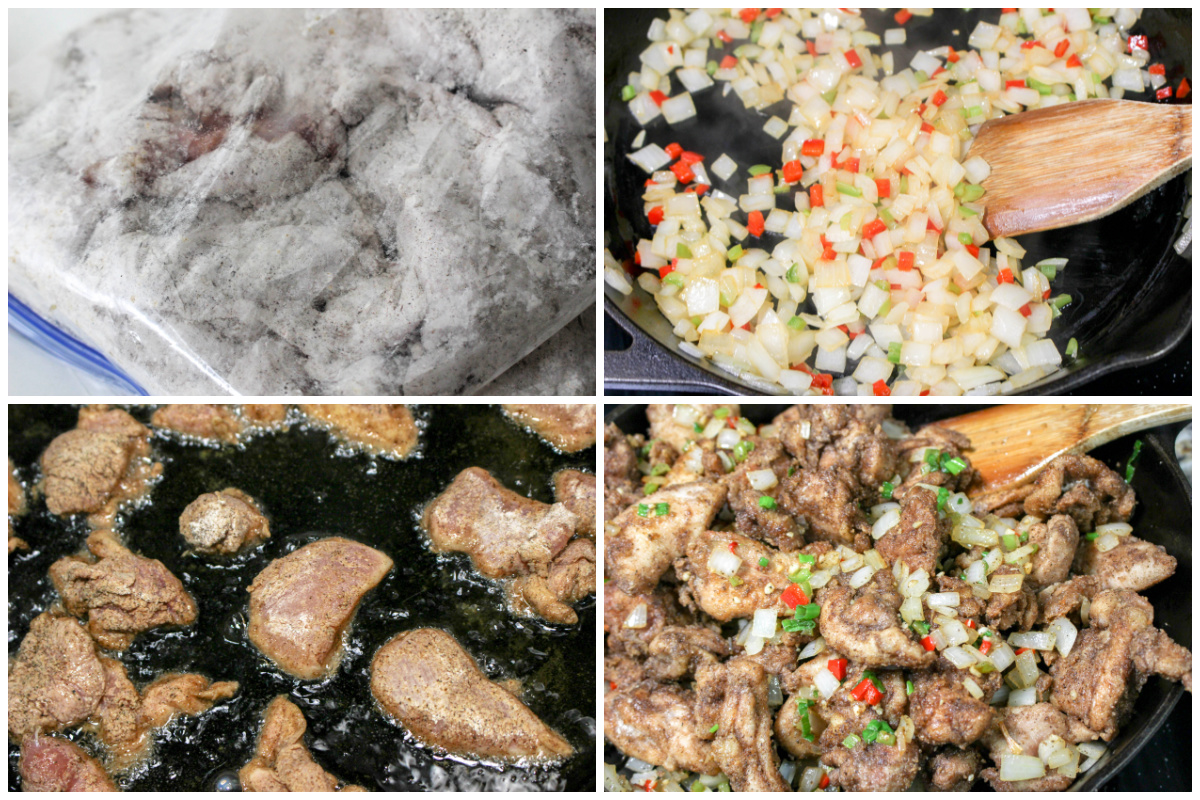 How to Make Salt and Pepper Chicken collage image.
