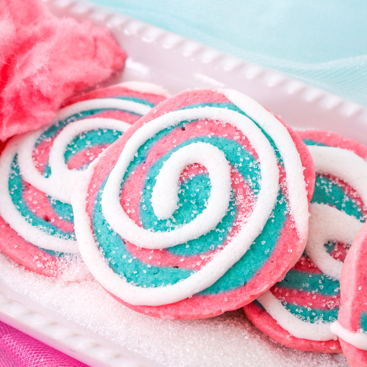 Cotton Candy Cookies on a platter.