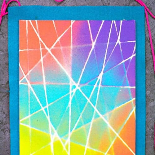 Colorful String Art Canvas Wall Hanging.